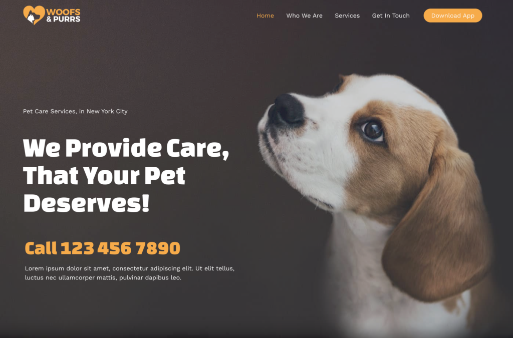 WordPress Website Templates for Pets